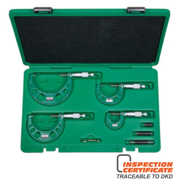 Insize 0-100mm Outside Micrometer Set (4pcs) – General Tools